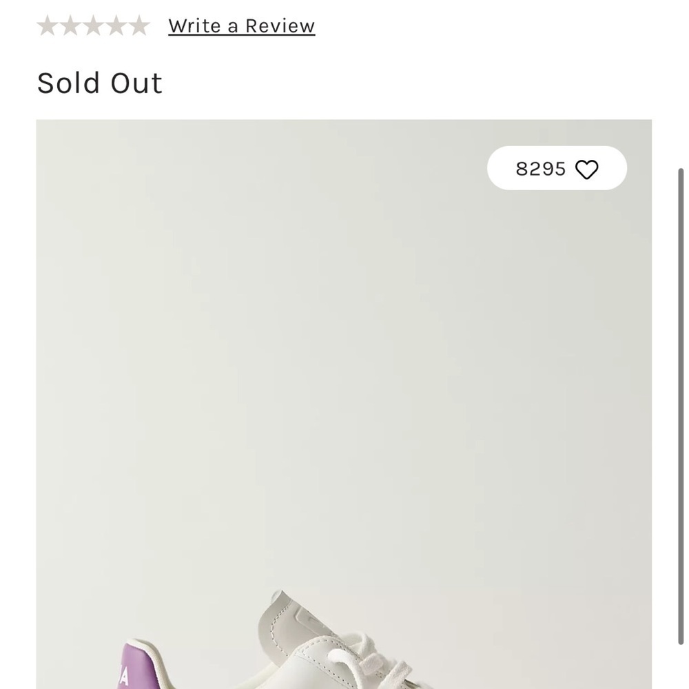 Veja V-12 Size 8 New White and Purple Sneakers Classic Design free People - Picture 4 of 10